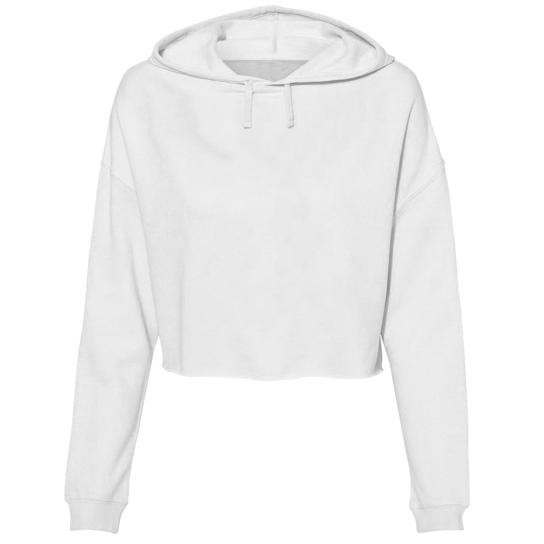 White crop hoodie top women's